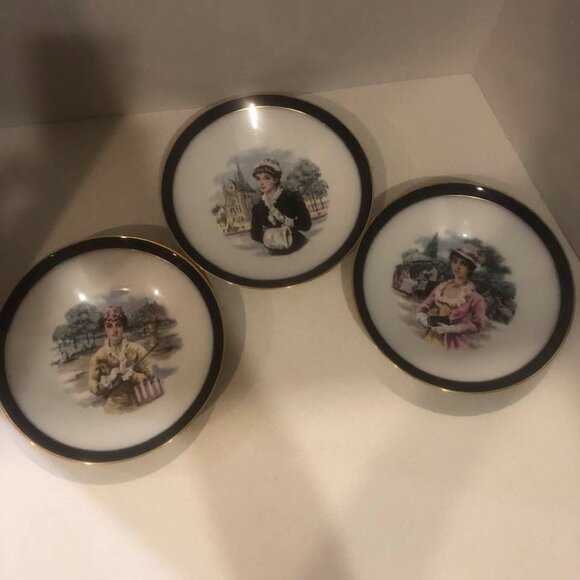 VTG 90s Bavaria Germany Heinrich & Co H&Co Selb Porcelain Portrait Bowls / Set 3 - Picture 8 of 8